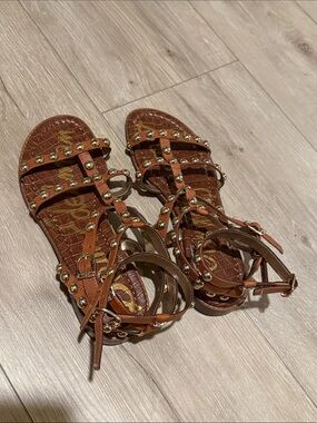 Sam Edelman Brown Studded Gladiator Sandals